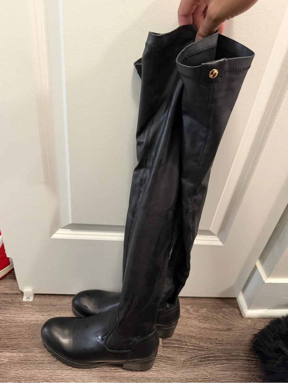 Azalea wang Women's Black Over-the-Knee Riding Boots